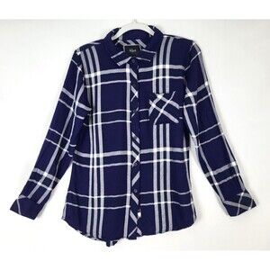Rails Womens Hunter Plaid Button Down Shirt Blue Size Medium